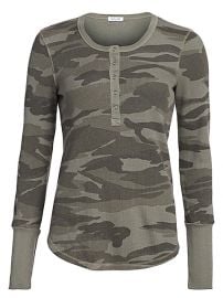 Splendid Waffle Knit Camo Henley at Saks Fifth Avenue